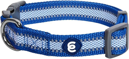 Blueberry Pet Essentials Small Dog Collar | Adjustable Reflective Nylon Dog Collars for Small Dogs | Navy Blue Puppy Collar for Night Walking | Safety Dog Training Collar
