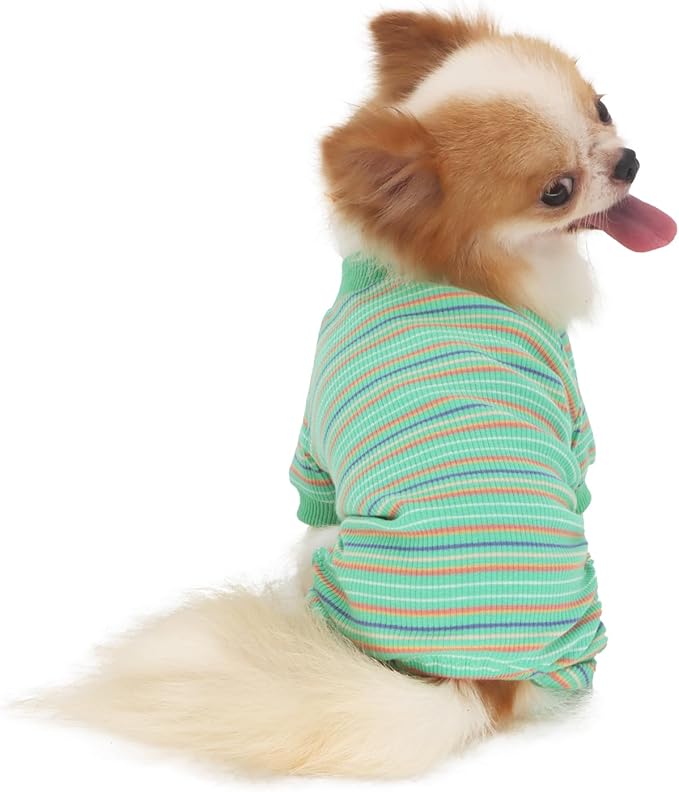 LOPHIPETS Dog Pajama Onesie for Small Chihuahua Yorkie Puppy Cat Clothes Apparel-Green/S