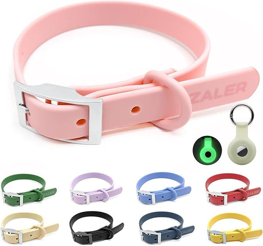 ZALER Waterproof Dog Collar, Adjustable Odor Proof Dog Collars Easy to Clean, Soft Comfortable Pet Collars for Large, Medium Small Dogs (Pink, S(Length:8.6''-12.6''; Width:0.75''))