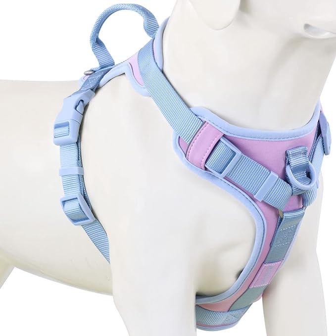 No Pull Dog Harness Adjustable Soft Padded Pet Vest with Control Handle Adorable Daily Harness for Dogs（Sweet Lilac XS）