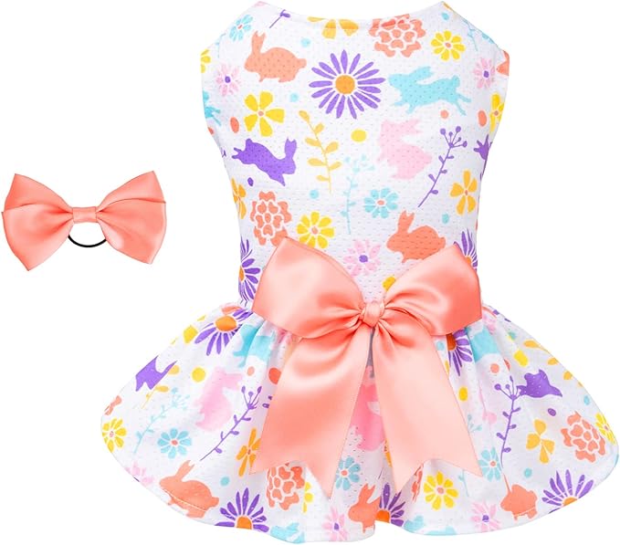 CuteBone Easter Dog Dress Puppy Sundress Pet Outfit Summer Fashion for Small Dogs Girl Cat Clothes BF09L
