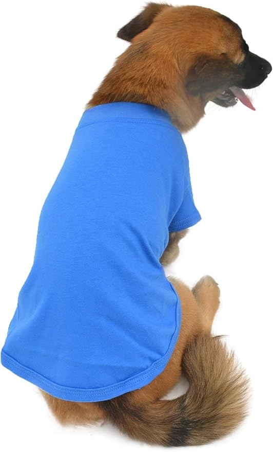 Lovelonglong Pet Clothing Dog Costumes Dachshund Clothes Blank T-Shirt Tee Shirts for Dachshund Dogs,Corgi 100% Cotton Blue D-M