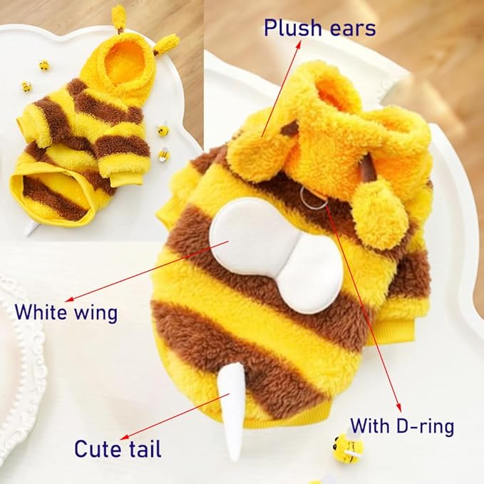 ANIAC Pet Hoodie Cat Rabbit Outfit with Bunny Ears Cute Sweatshirt Spring and Autumn Puppy Knitted Sweater Kitty Soft Knitwear (Yellow, X-Large)