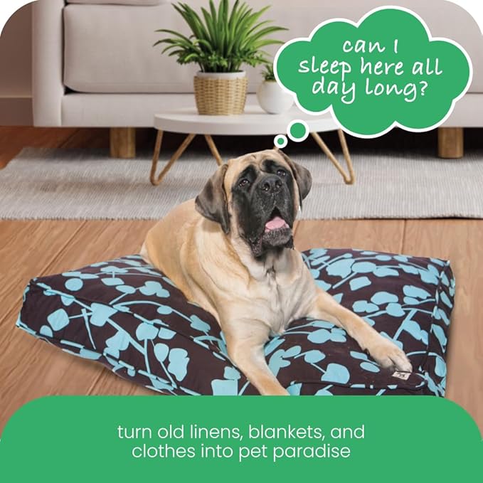 Molly Mutt Medium To Large Dog Bed Cover - Your Hand In Mine Print - Measures 27”X36”X5’’ - 100% Cotton - Durable - Breathable - Sustainable - Machine Washable Dog Bed Cover