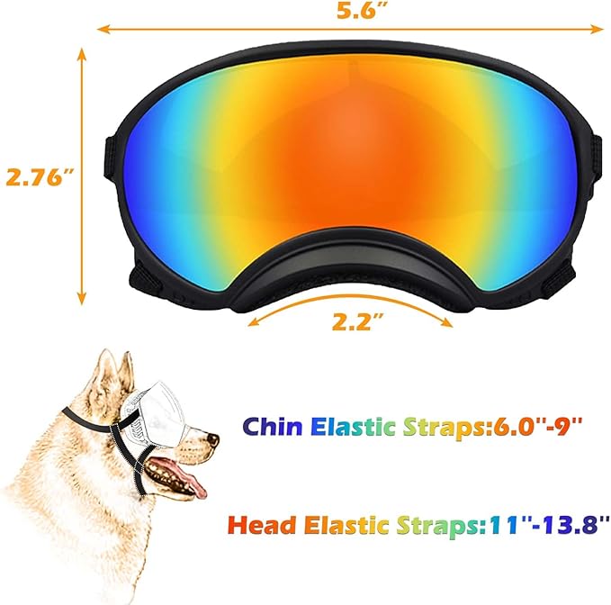 Small Dog Sunglasses with Adjustable Strap UV Protection, Winproof Dog Puppy Sunglasses, Suitable for Small Dog Pet Glasses, Dogs Eyes Protection，Soft Dog Goggles