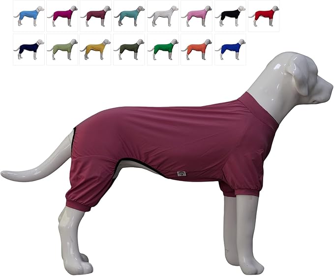 LoveLongLong Dog Jumpsuit with UV Protection and Quick-Dry Fabric for Spring Summer Pet Pajamas Taro Purple S