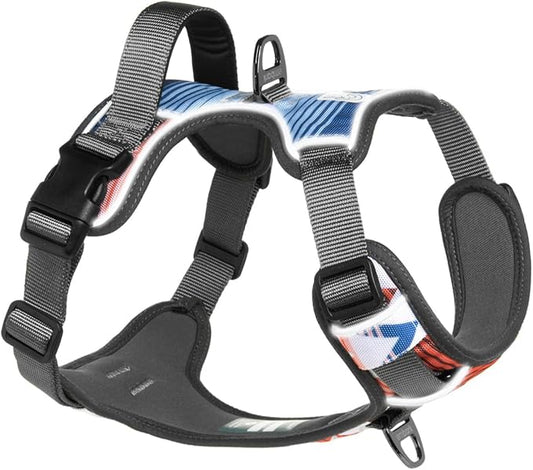 Embark Adventure Dog Harness, Reflective Trim No Pull Dog Harness Medium Sized Dogs - Military Grade Nylon, Front Clip with Gel Lined Handle.