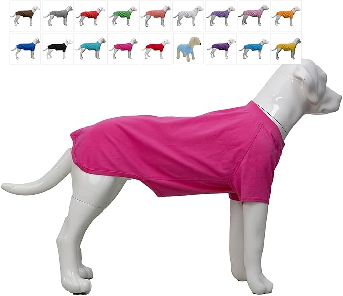 Lovelonglong Pet Clothing Dog Costumes Basic Blank T-Shirt Tee Shirts for Medium Large Dogs Rosered XXL+