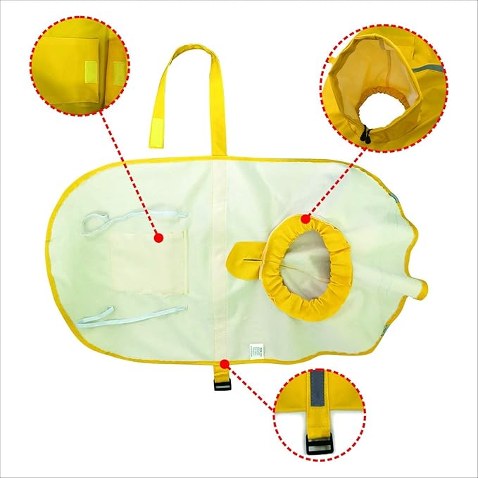 Adjustable Large Dog Raincoat with Strip Reflective - Waterproof Pet Rain Jacket Hoodie Poncho,for Large and Medium Dogs (Orange,L)