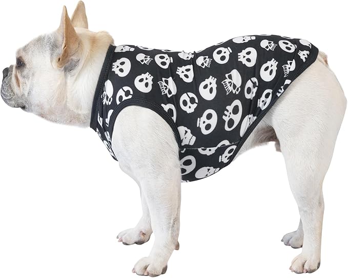 CuteBone Halloween Dog Shirts 2-Pack Soft Pet Clothes Breathable Summer Vest for Small Puppy and Stretchy Cat Apparel 2BX07S