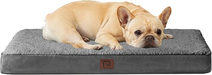 EHEYCIGA Orthopedic Medium Dog Beds for Small Dogs with Removable Washable Cover for Crate, Grey, 30x20