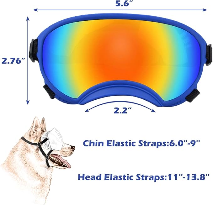 Small Dog Sunglasses with Adjustable Strap UV Protection, Winproof Dog Puppy Sunglasses, Suitable for Small Dog Pet Glasses, Dogs Eyes Protection，Soft Dog Goggles