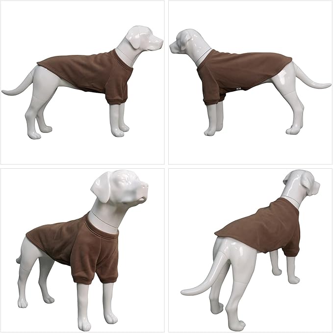 LoveLongLovelong Dog Sweatshirt Cold Weather Pullover Winter Dog T-Shirts Small to Large Sizes Coffee L