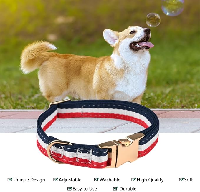 Luxury Dog Collar, Cute Dog Collars, Durable Pet Collars with Metal Buckle Safety for Medium Dogs