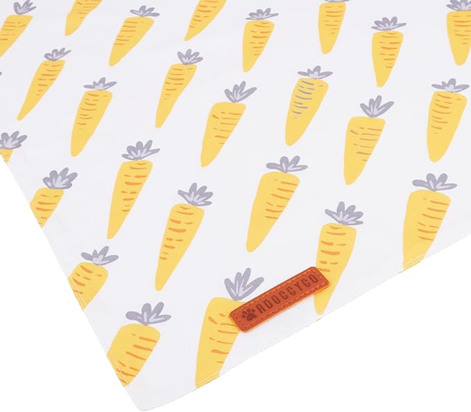 ADOGGYGO Easter Dog Bandana, Carrot Rabbit Pet Scarf, Premium Durable Fabric, Easter Bandanas for Small Dogs Pets (Small)