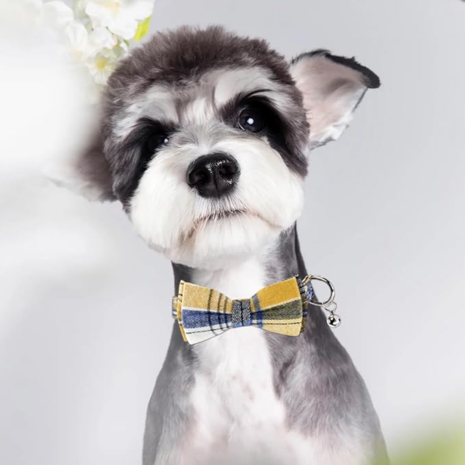SuperBuddy Dog Collar, Adjustable Dog Collar with Bowtie, Pet Collar for Dog Soft Bowtie Dog Collars for Small Medium Large Pet