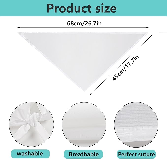 30 PCS Sublimation Blank Dog Bandana, DIY Custom Holiday Scarf, Pet Triangle Bib Handkerchief, Large Dog Accessories Tags Blanks Bulk