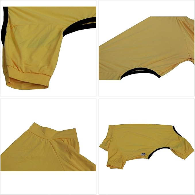 LoveLongLong Dog Jumpsuit with UV Protection and Quick-Dry Fabric for Spring Summer Pet Pajamas Yellow 3XL