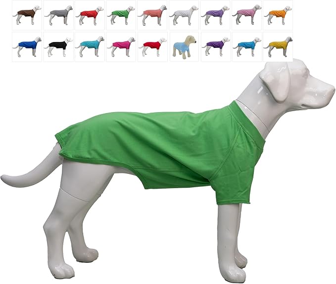 Lovelonglong Pet Clothing Dog Costumes Basic Blank T-Shirt Tee Shirts for Medium Small Dogs Green XL