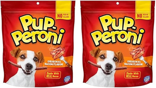 Pup-Peroni Dog Treats, Original Bacon Flavor, 22.5 Ounce, Made with Real Bacon (Pack of 2)