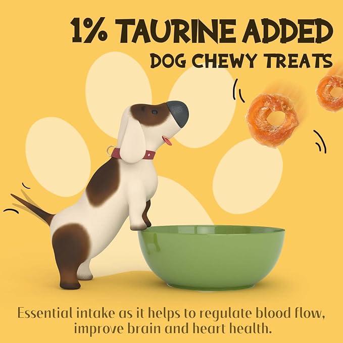 ASMPET Chicken Jerky Dog Treats, Chicken Rings Small Training Chewy Snacks, High Protein All Natural Limited Ingredient Soft Chewy Treats for Small Medium Large Dogs 10.6oz