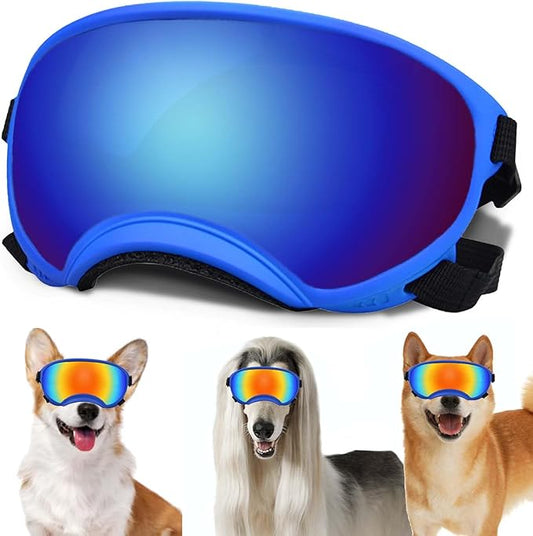 Small Dog Sunglasses with Adjustable Strap UV Protection, Winproof Dog Puppy Sunglasses, Suitable for Small Dog Pet Glasses, Dogs Eyes Protection，Soft Dog Goggles