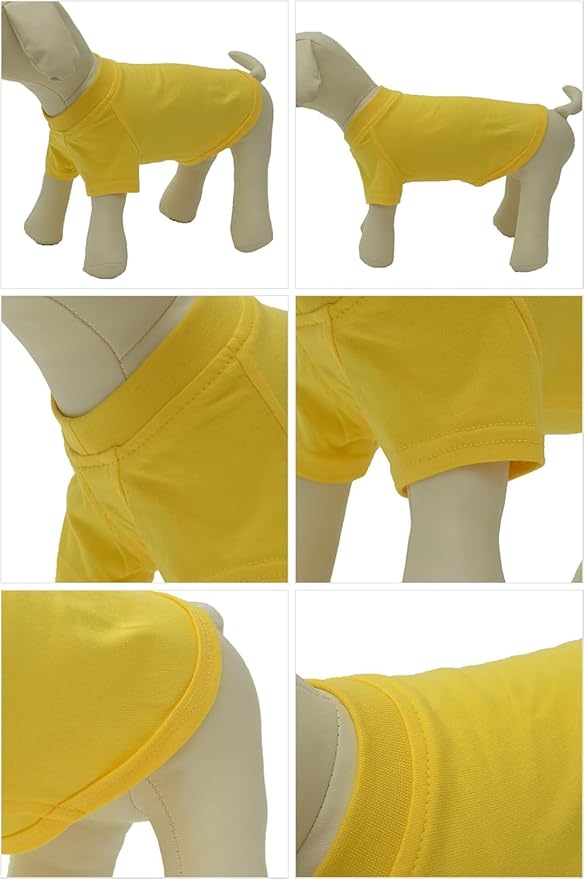Lovelonglong 2019 Pet Clothing Dog Costumes Dachshund Clothes Blank T-Shirt Tee Shirts for Dachshund Dogs,Corgi 100% Cotton Yellow D-L