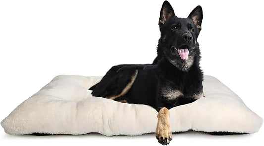 nononfish Large Dog Crate Pads 48 x 30 Washable with Anti-Slip Bottom fit Metal Dog Crates or Kennel,Deluxe Cozy XXLarge Pet Crate Pads for 48inch Kennel Jumbo Plus Pet Sleeping Mattress,Cream