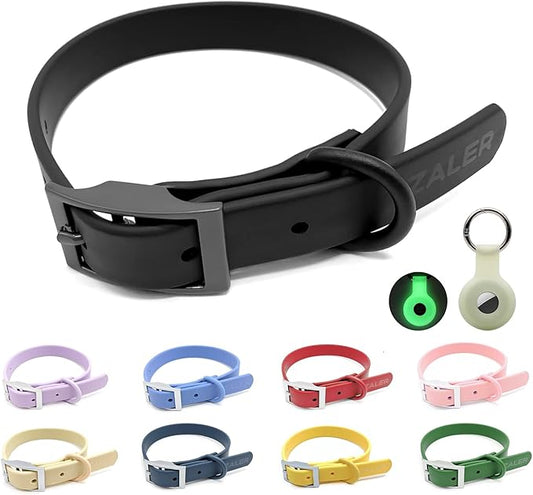 ZALER Waterproof Dog Collar, Adjustable Odor Proof Dog Collars Easy to Clean, Soft Comfortable Pet Collars for Large, Medium Small Dogs (XS, Black, 1pc)