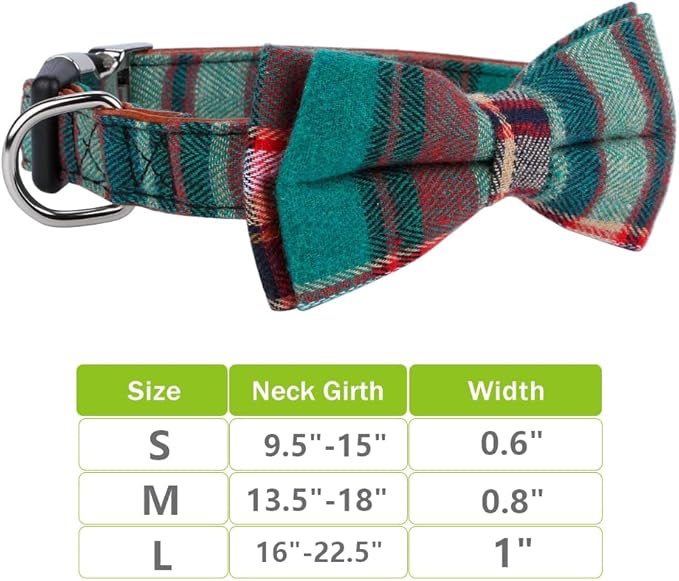 Faleela Cute Soft Girl Dog Collar with Bow, Bowtie Dog Collar for Boy,Detachable Adjustable Collar for Small Medium Large Pet