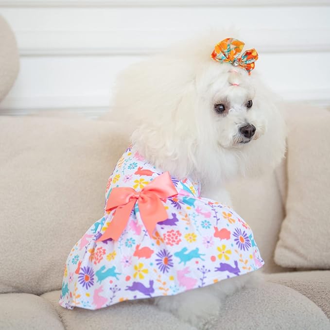 CuteBone Easter Dog Dress Puppy Sundress Pet Outfit Summer Fashion for Small Dogs Girl Cat Clothes BF09M