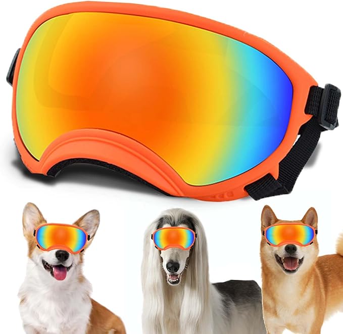 Small Dog Sunglasses with Adjustable Strap UV Protection, Winproof Dog Puppy Sunglasses, Suitable for Small Dog Pet Glasses, Dogs Eyes Protection，Soft Dog Goggles