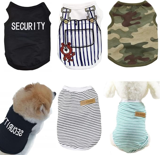 Small Dog Clothes for Boys Dogs Shirts Cat Shirts Security French Bulldog Clothes Cute Tiny Doggy Apparels Yorkie Costume