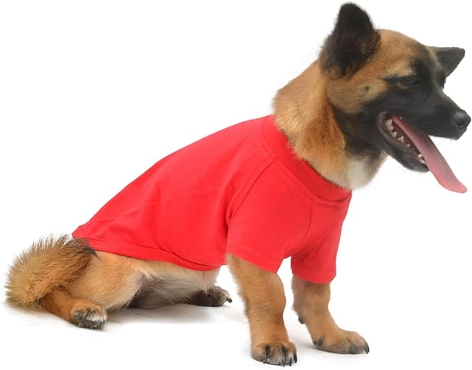 Lovelonglong Pet Clothing Dog Costumes Dachshund Clothes Blank T-Shirt Tee Shirts for Dachshund Dogs,Corgi 100% Cotton Red D-M