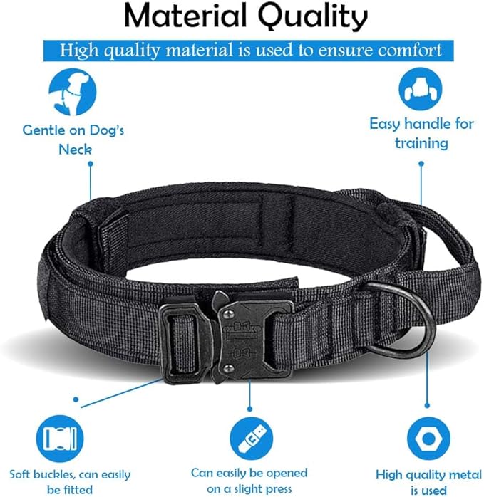 Adjustable Dog Collar - Easy Click Buckle for Small to Medium Dogs - Comfortable Neoprene Padding for Male & Female Dogs, Pet Collar for Puppies & Adult Dogs - Black