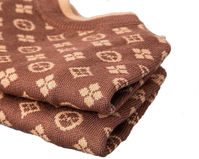 Designer Dog Clothes Sweater Shirt Outfit Small XS Teacup Cute Dogs Puppies French Bulldog Dachshund Chihuahua Cats Maltese Boy Girl (Medium, Chewypawtton)