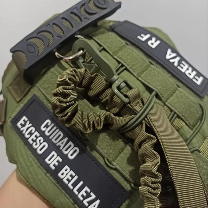 DIY Dog's Name & Everything Dog Harness Leash Set, Personalized No Pull Dog Vest, Custom Tactical Military Dog Harness & Retractable Leash, Outdoor Training Gear for Medium & Large Dogs (Gray, L)