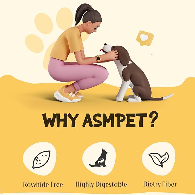 ASMPET Sweet Potato Dog Treats - Chicken Wrapped Fries & Bites, Grain Free Training Snacks for Small to Large Dogs, 10.6 oz
