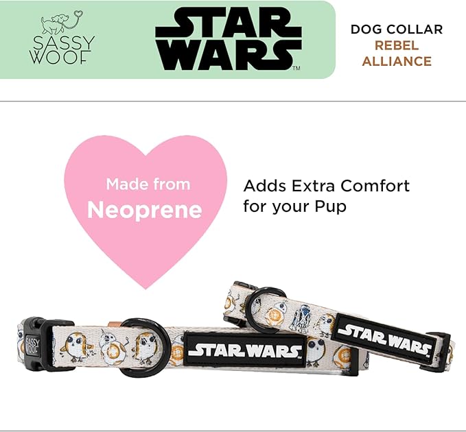 Dog Collar Star Wars™ The Rebel Alliance - M, Adjustable, Durable, Comfortable and Stylish Pet Accessories for Small Dogs