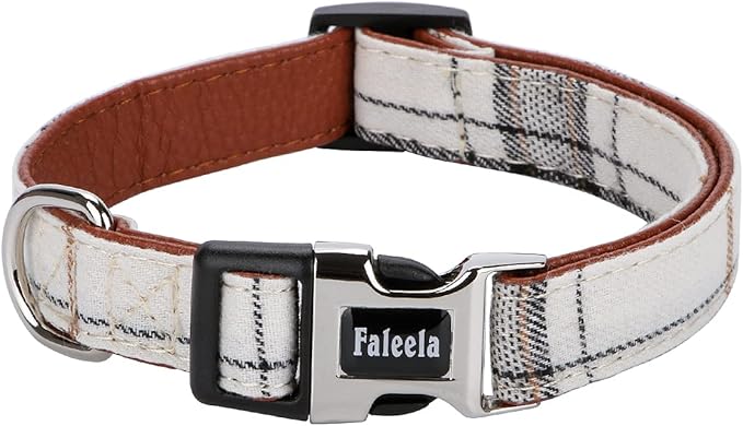 Faleela Soft &Comfy Bowtie Dog Collar,Detachable and Adjustable Bow Tie Collar,for Small Medium Large Pet (L, Beige)