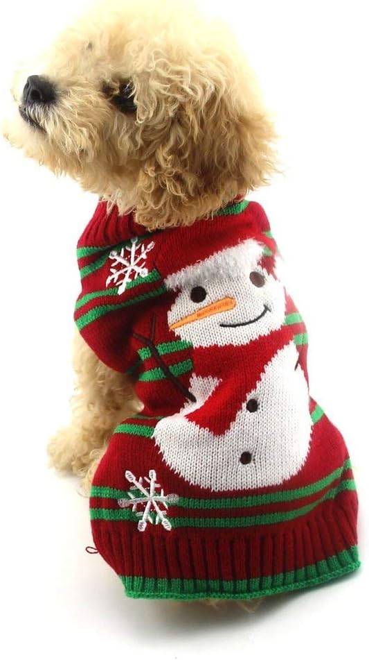 NACOCO Dog Snow Sweaters - Thick Snowman Sweaters for Xmas, New Year & Christmas - Pet Clothes for Small Dogs & Cats (Snowman, 3XL)