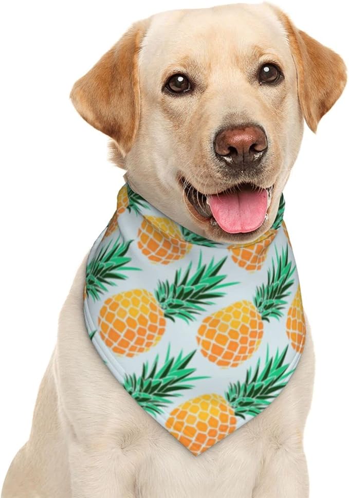 Tropical Pineapple Dog Bandana Scarf Triangle Bibs Pet Accessories Cat Kerchief