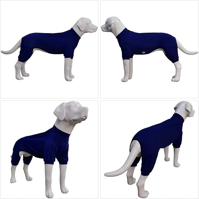 LoveLongLong Dog Jumpsuit with UV Protection and Quick-Dry Fabric for Spring Summer Pet Pajamas Navy Blue 2XL