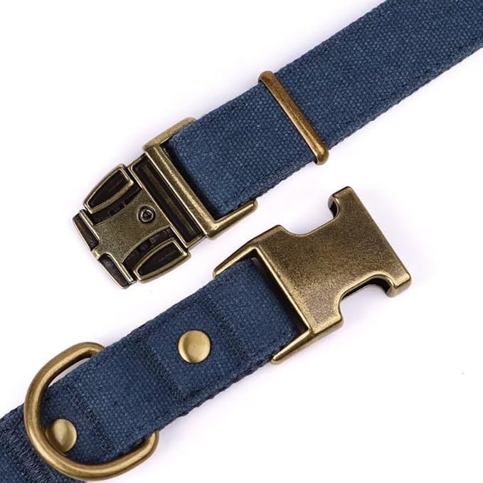 PET ARTIST Dog Collars for Medium Dogs, Heavy Duty Nylon Dog Collar with Quick Release Metal Buckle, Soft Padded Nylon, Durable & Adjustable for Boy Gifts, Blue, M (Fit 13-20")