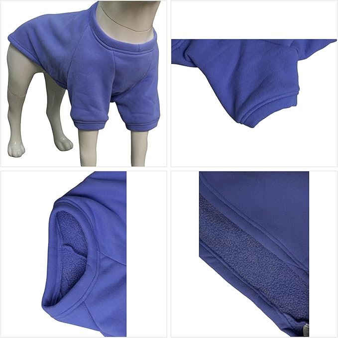 Lovelonglong Sweatshirt Cold Weather Pullover Autumn and Winter T-Shirts for Small Medium Large Size Dogs Violet 3XL