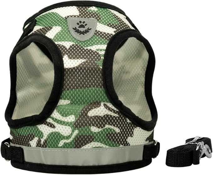 FEimaX Dog Harness and Leash Set for Walking, Soft Mesh Adjustable Easy Control Lightweight Cat Vest Harnesses with Reflective Strips, Escape Proof Small Dogs Cats Vests