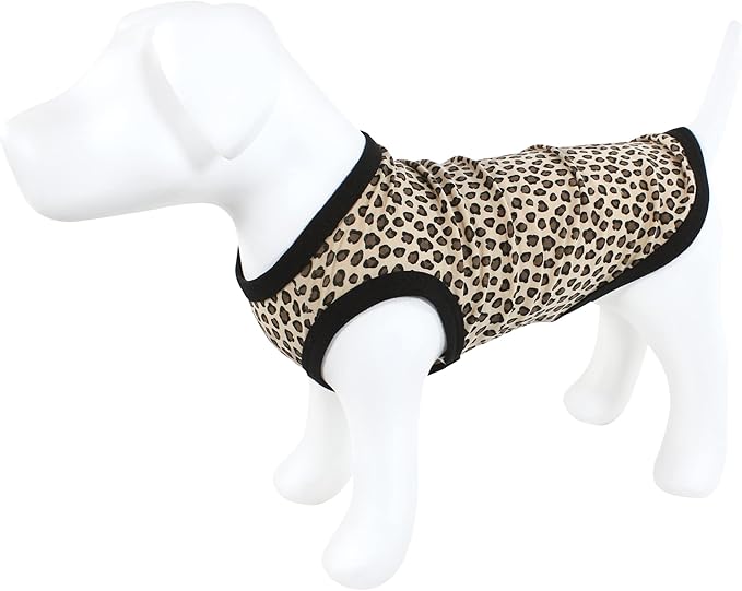 Luvable Friends Dog Pet Dog and Cats Cotton T-Shirts 2pk, Leopard Houndstooth, X-Large