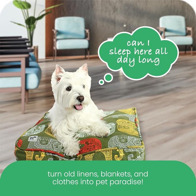 Molly Mutt Medium to Large Dog Bed Cover - Elephant Parade Print - Measures 27”x36”x5’’ - 100% Cotton - Durable - Breathable - Sustainable - Machine Washable Dog Bed Cover