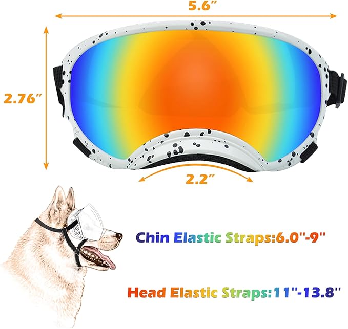 Small Dog Sunglasses with Adjustable Strap UV Protection, Winproof Dog Puppy Sunglasses, Suitable for Small Dog Pet Glasses, Dogs Eyes Protection，Soft Dog Goggles