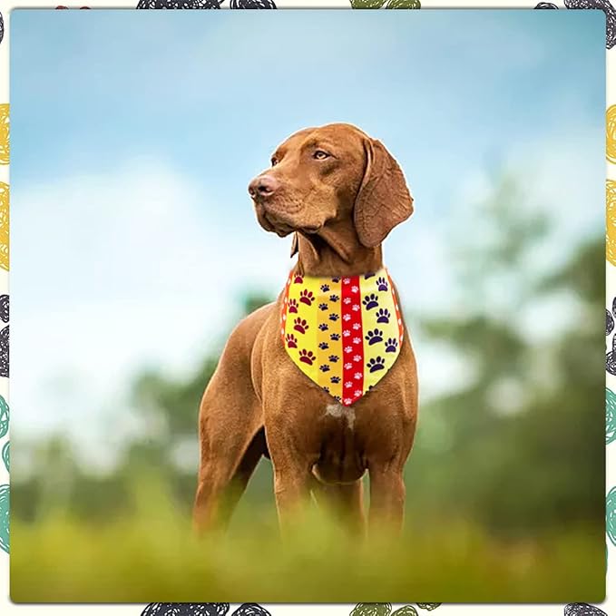 100PCS Small Dogs Bandanas Bulk Pet Summer Bandanas Paw Bone Pack Cat Kerchief Washable Triangle Bibs Head Scarves Scarfs Random Patterns for Boys and Girls Medium Puppies Grooming Accessories